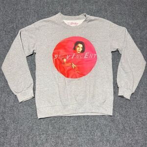 Vintage St. Vincent Graphic Crewneck Sweatshirt Gray Unisex Size Small